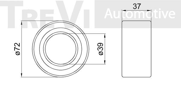 TREVI AUTOMOTIVE Комплект подшипника ступицы колеса WB1723